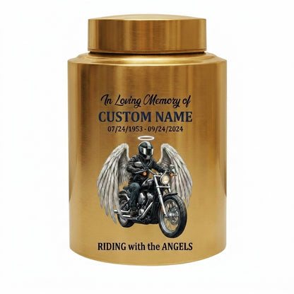 Personalized Motorcycle Biker Stainless Steel Decorative Urn for Human Ashes Adult Male Dad Husband Custom Large UV Printed Memorial Keepsake Urn, Memorial Gift, In Loving Memory - Image 9
