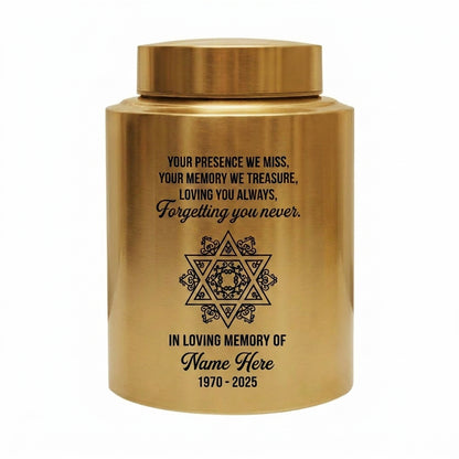 Personalized Jewish Star of David Tree of Life UV Print Cremation Ash Container for Loss of Mother Father Sympathy Present 2 Sizes Memorial Keepsake Urn, Memorial Gift, In Loving Memory - Image 9