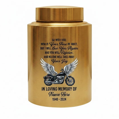 Personalized Motorcycle Riding in Heaven Stainless Steel Cremation Ashes Holder for Dad Brother Biker Condolence Bereavement Present Memorial Keepsake Urn, Memorial Gift, In Loving Memory - Image 9