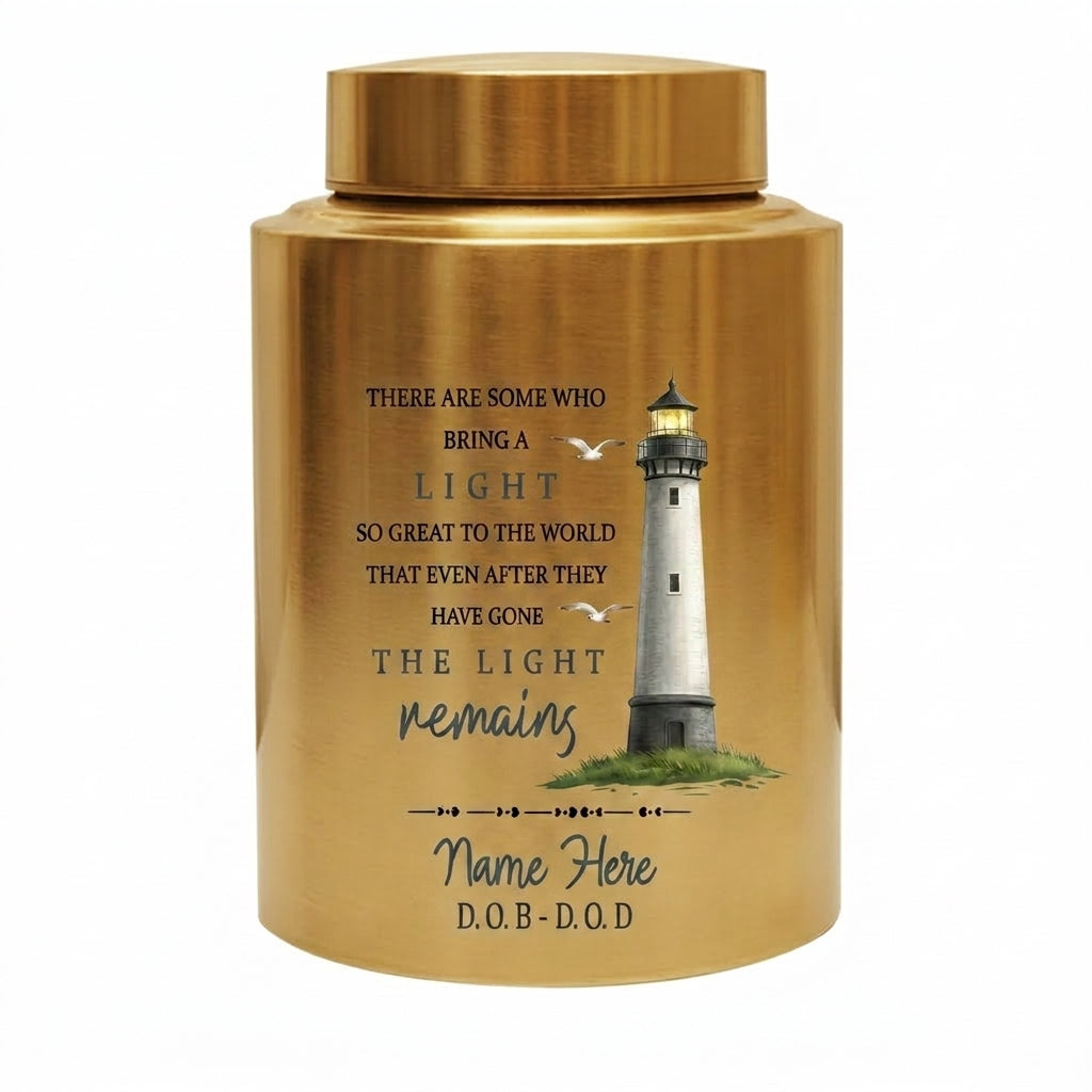 Personalized Lighthouse Stainless Steel Cremation Urn, Custom Name and Date Sympathy Keepsake for Loss of Loved One Family Member, Memorial Keepsake Urn, Memorial Gift, In Loving Memory - Image 9