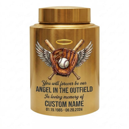 Personalized Baseball Angel Wings Large Stainless Steel Cremation Urn for Human Ashes, Sports Fan Funeral Tribute Display Vessel, Memorial Keepsake Urn, Memorial Gift, In Loving Memory - Image 9