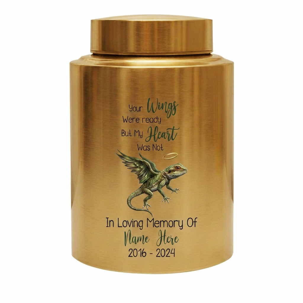Personalized Iguana Gecko Lizard UV Printed Bereavement Tribute for Reptile Lover, Loss of Loved One Ash Storage Container, Two Sizes, Memorial Keepsake Urn, Memorial Gift, In Loving Memory - Image 9