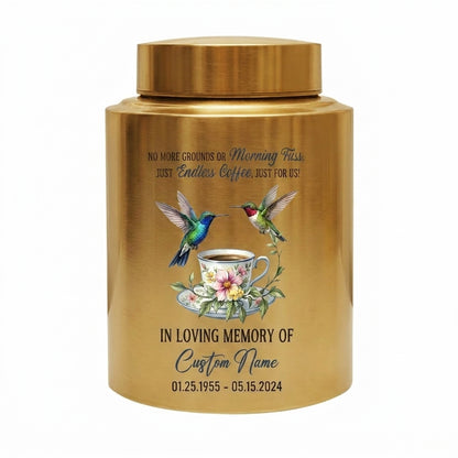 Personalized Coffee Design Stainless Steel Cremation Urn For Coffee Lovers, Morning Brew Tribute Custom Name Dates, 2 Size Options, Memorial Keepsake Urn, Memorial Gift, In Loving Memory - Image 9