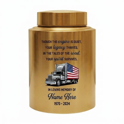Personalized Semi Truck Angel Wings UV Printed Stainless Steel Urn for Human Ashes Truck Driver Dad Grandpa Adult Male Large Capacity Memorial Keepsake Urn, Memorial Gift, In Loving Memory - Image 9