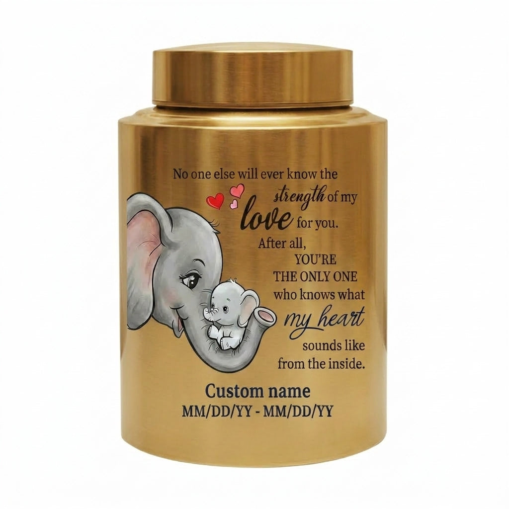 Personalized Baby Elephant Stainless Steel Cremation Urn for Infant Child Boy Girl, Mother to Child Pregnancy Loss Miscarriage Remembrance Memorial Keepsake Urn, Memorial Gift, In Loving Memory - Image 9