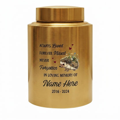 Personalized Hedgehog Floral Silhouette Stainless Steel Pet Urns for Ashes, Dog Cat Loss Sympathy Remembrance Gifts for Animal Lovers, Memorial Keepsake Urn, Memorial Gift, In Loving Memory - Image 9