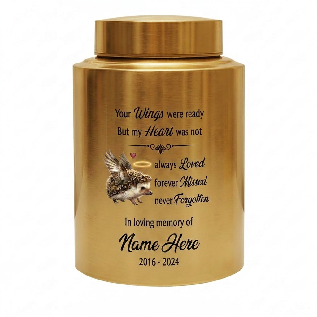 Personalized Hedgehog Your Wings Were Ready But My Heart Was Not Metal Pet Urn For Ashes Bereavement Condolence Present For Animal Lovers Memorial Keepsake Urn, Memorial Gift, In Loving Memory - Image 9
