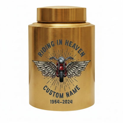 Personalized Motorcycle Cremation Urn Stainless Steel Riding In Heaven Biker Tribute for Dad Husband Two Sizes Black Gold Red Memorial Keepsake Urn, Memorial Gift, In Loving Memory - Image 9