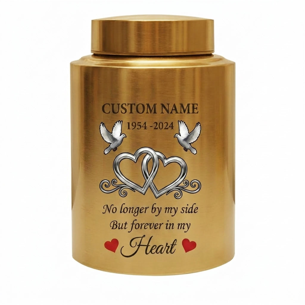 Personalized Infinity Love Doves Stainless Steel Cremation Urn for Adult Ashes, No Longer By My Side Quote, 5.9x3.9 or 7.5x5.1 inch, Memorial Keepsake Urn, Memorial Gift, In Loving Memory - Image 9