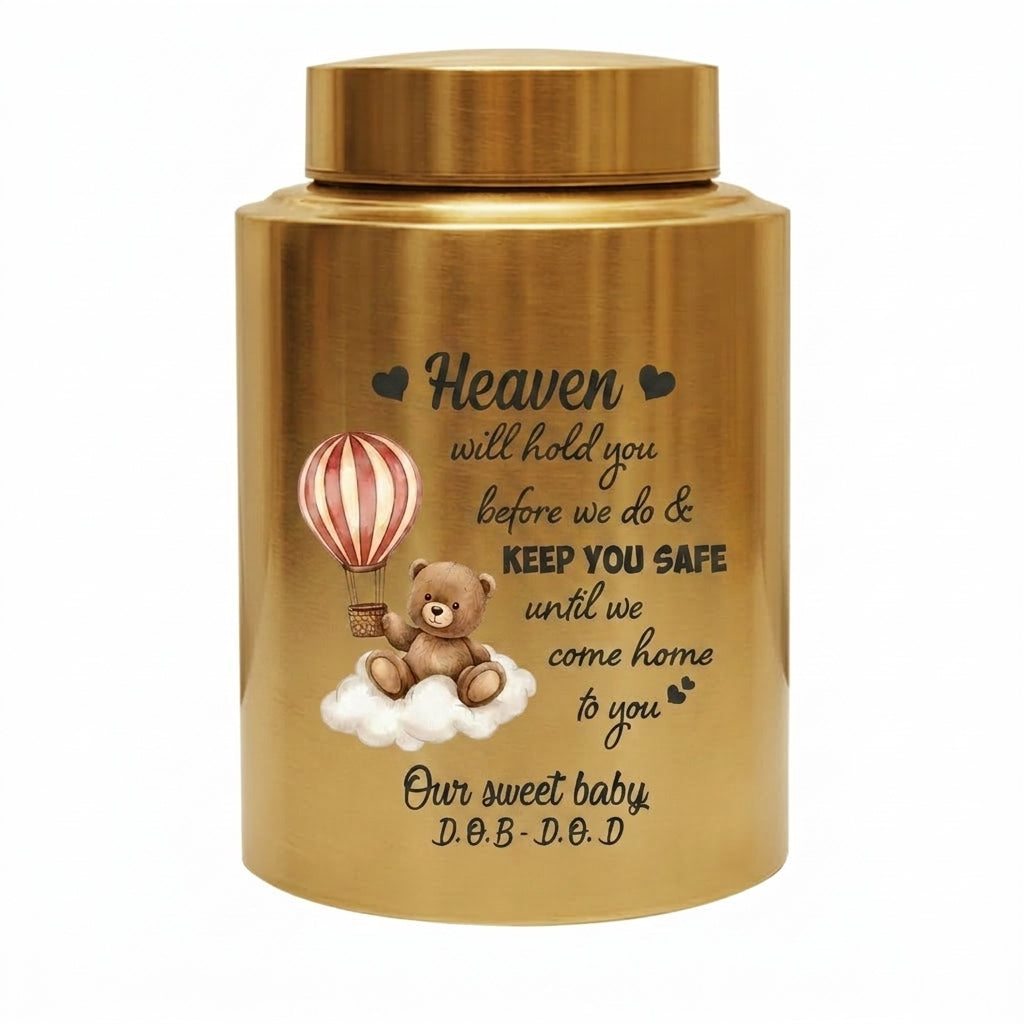 Personalized Baby Loss Heaven Will Hold You UV Print Stainless Steel Vessel for Infant Miscarriage Stillbirth Bereavement Large Decorative Silver Memorial Keepsake Urn, Memorial Gift, In Loving Memory - Image 9