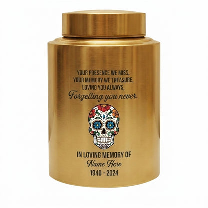 Personalized Sugar Skull Cremation Urn for Human Ashes, Day of the Dead Bereavement Remembrance Container for Loved Ones, Loss of Parent, Memorial Keepsake Urn, Memorial Gift, In Loving Memory - Image 9