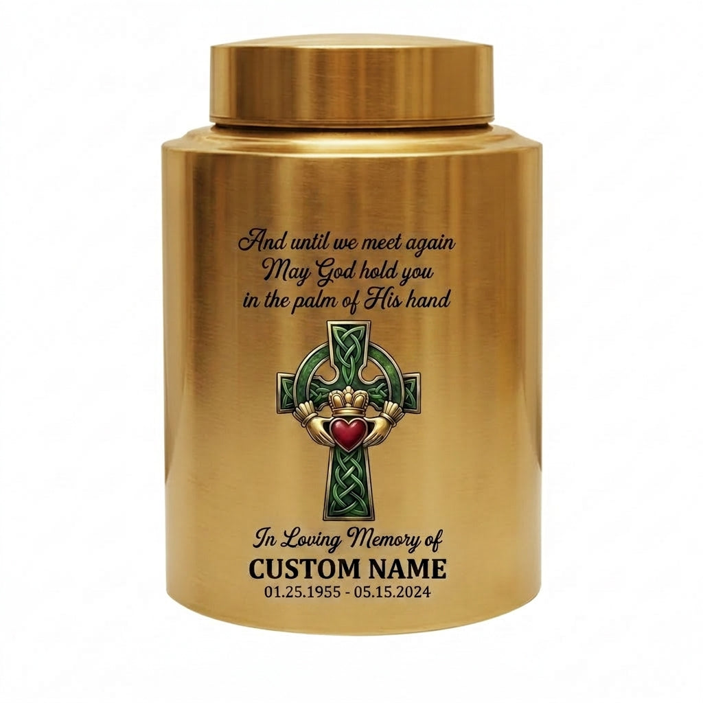 Personalized Irish Blessing UV Printed Cremation Urn for Human Ashes Bereavement Loss of Mother Father Funeral Display Silver Black Gold Red Memorial Keepsake Urn, Memorial Gift, In Loving Memory - Image 9