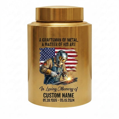 Personalized Welder Craftsman Stainless Steel Cremation Urn for Human Ashes, Custom Name Date Bereavement Sympathy Gift for Father Husband, Memorial Keepsake Urn, Memorial Gift, In Loving Memory - Image 9