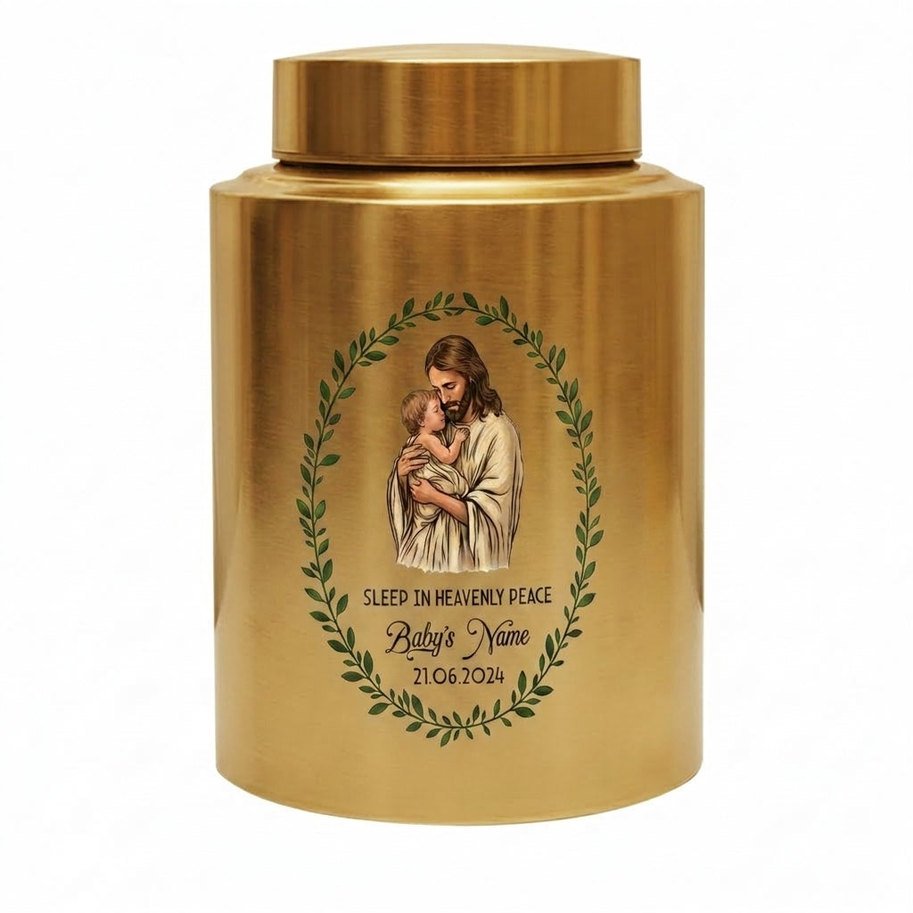 Personalized Jesus Cradling Angel Baby Stainless Steel Cremation Urn for Human Ashes, Sleep In Heavenly Peace Child Loss Grief Support Decor, Memorial Keepsake Urn, Memorial Gift, In Loving Memory - Image 9