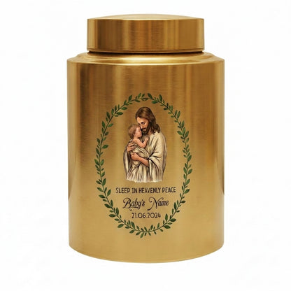 Personalized Jesus Cradling Angel Baby Stainless Steel Cremation Urn for Human Ashes, Sleep In Heavenly Peace Child Loss Grief Support Decor, Memorial Keepsake Urn, Memorial Gift, In Loving Memory - Image 9