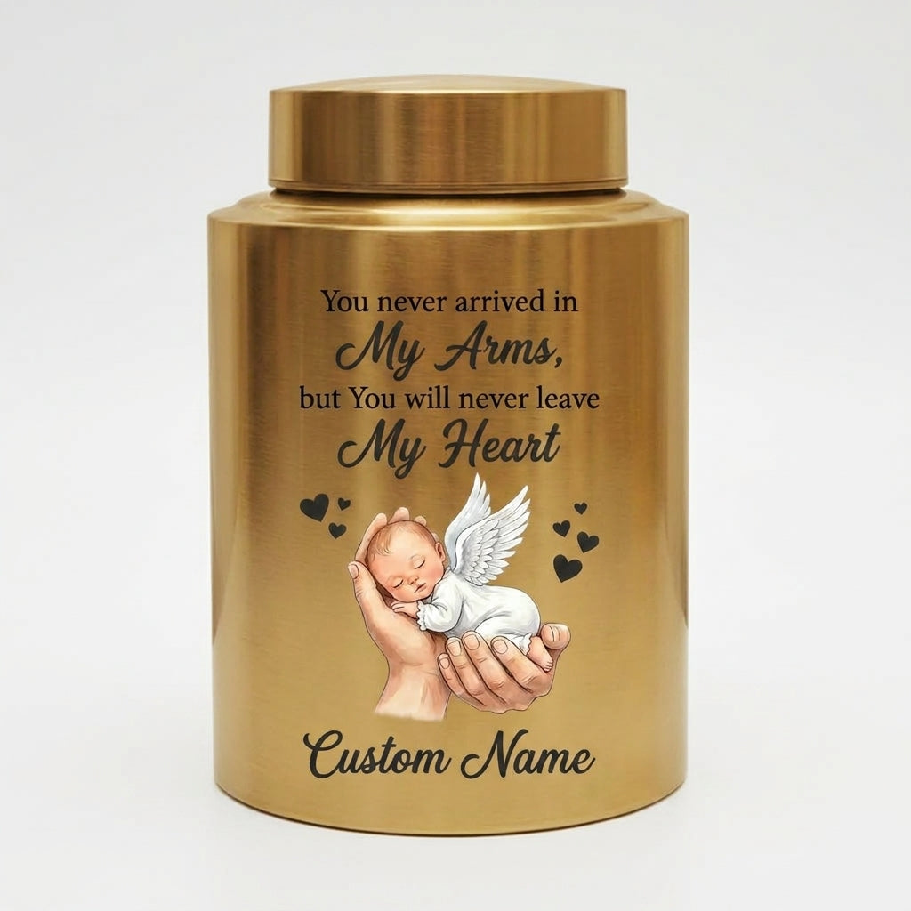 Personalized Baby in Hand Infant Loss Stainless Steel Large Cremation Urn for Boy Girl Stillborn Miscarriage Custom Name UV Printed Memorial Keepsake Urn, Memorial Gift, In Loving Memory - Image 9