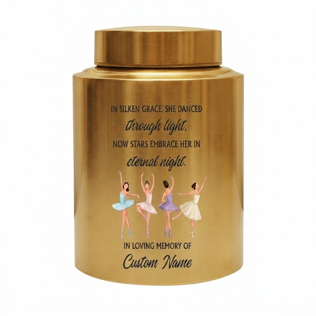 Personalized Ballet Ballerina Custom UV Printed Stainless Steel Female Dancer Loss Tribute Cremation Ashes Display 2 Sizes Small Large Memorial Keepsake Urn, Memorial Gift, In Loving Memory - Image 9