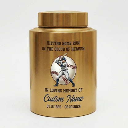 Personalized Baseball Stainless Steel Urn for Human Ashes, Sports Fan Athlete Coach Bereavement Tribute, Funeral Ash Container Large Small, Memorial Keepsake Urn, Memorial Gift, In Loving Memory - Image 9