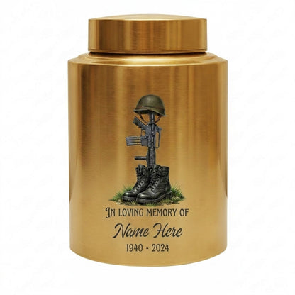Personalized US Army Veteran Military Stainless Steel Cremation Urn for Ashes Customizable Service Member Tribute Honoring Heroes Large Size Memorial Keepsake Urn, Memorial Gift, In Loving Memory - Image 9