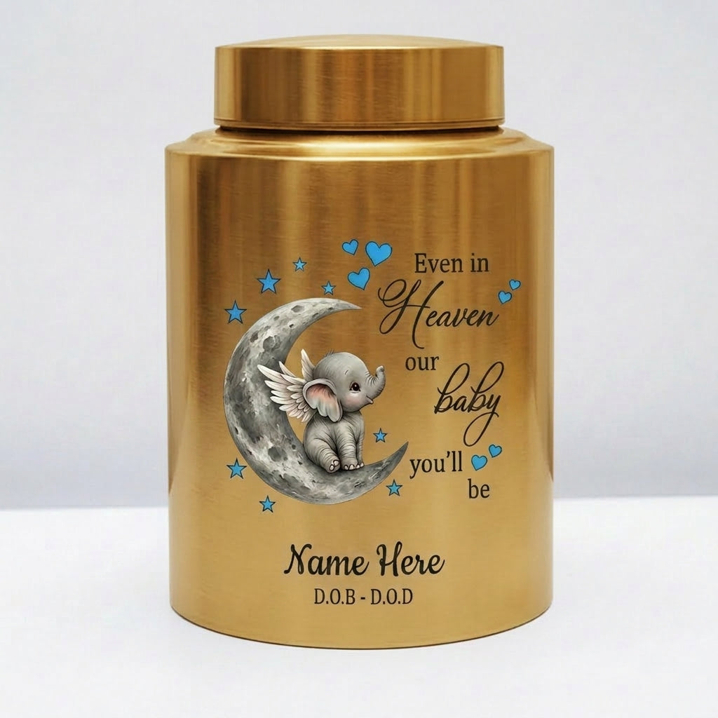Personalized Baby Loss Infant Bereavement Stainless Steel Urn, Even In Heaven Our Baby You'll Be Quote, 4 Colors Silver Black Gold Red, Memorial Keepsake Urn, Memorial Gift, In Loving Memory - Image 9