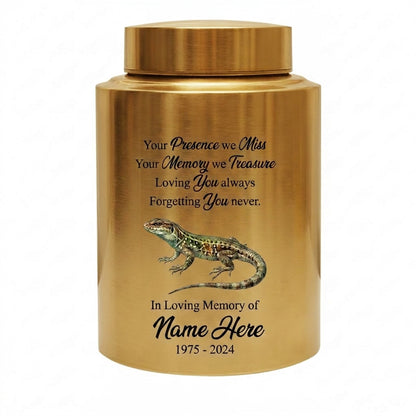 Personalized Iguana Lizard Gecko UV Printed Stainless Steel Remembrance Ash Urn for Adult Child Pet Reptile Lover Silver Black Gold Memorial Keepsake Urn, Memorial Gift, In Loving Memory - Image 9