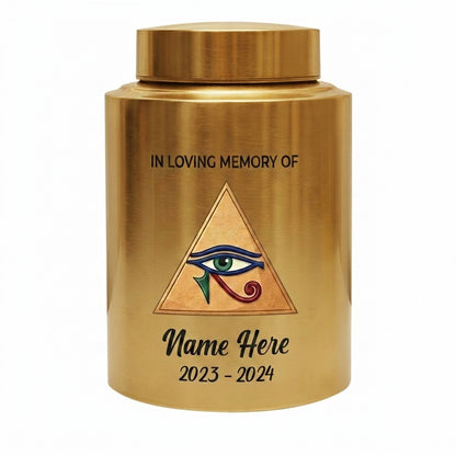Personalized Eye of Horus Hamsa Hand Evil Eye Large Stainless Steel Cremation Urn for Human Ashes Spiritual Tribute 2 Sizes Memorial Keepsake Urn, Memorial Gift, In Loving Memory - Image 9