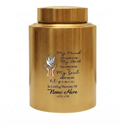 Personalized Peace Dove Hands Releasing Birds UV Print Stainless Steel Cremation Urn for Human Ashes Sympathy Grief Loss Small Large Memorial Keepsake Urn, Memorial Gift, In Loving Memory - Image 9