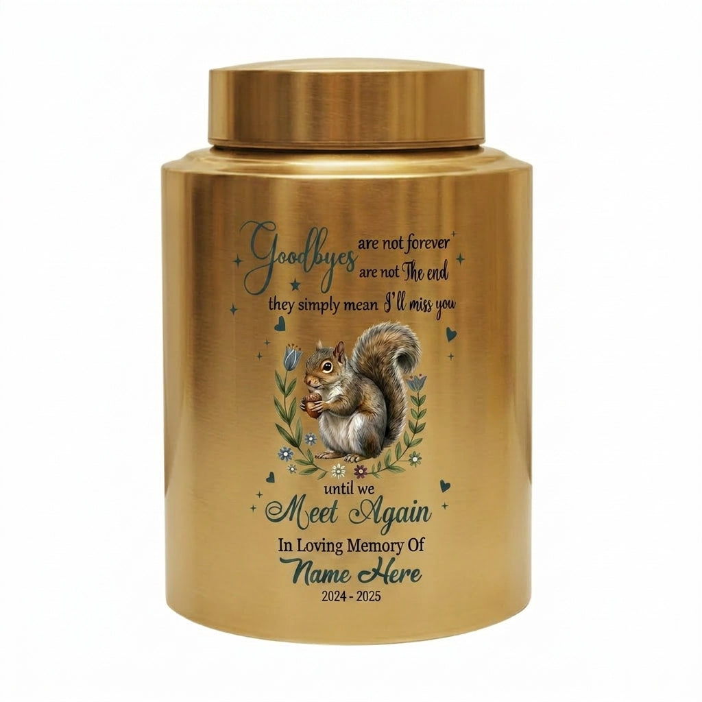 Personalized Squirrel UV Printed Stainless Steel Cremation Ash Container For Loss Of Loved One Or Pet Lover Bereavement Silver Black Gold Red Memorial Keepsake Urn, Memorial Gift, In Loving Memory - Image 9