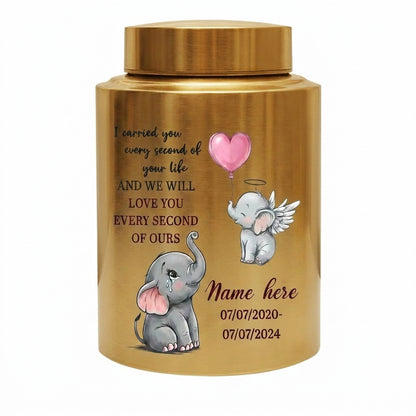 Personalized Baby Elephant Stainless Steel UV Printed Urn for Infant Child Boy Girl Loss, Bereaved Parents Grief Support, Memorial Keepsake Urn, Memorial Gift, In Loving Memory - Image 9