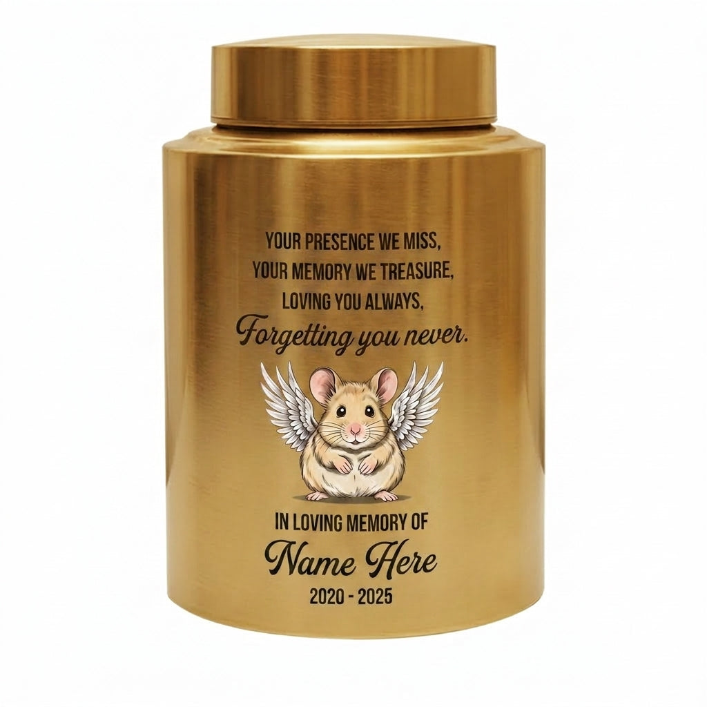 Personalized Hamster Guinea Pig Pet Stainless Steel Cremation Urn Small Animal Ashes Container Bereavement Sympathy Present Large or Small Memorial Keepsake Urn, Memorial Gift, In Loving Memory - Image 9
