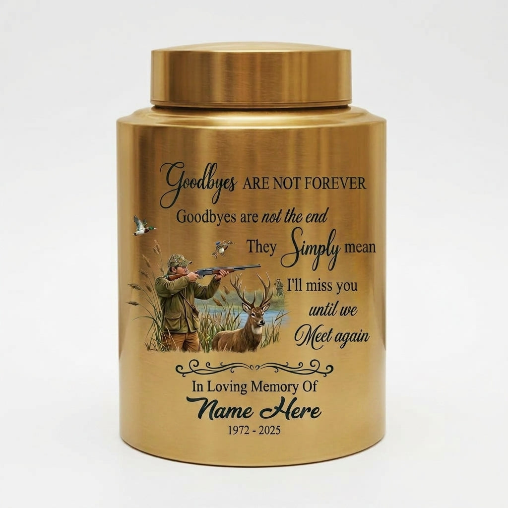 Personalized Deer Hunting Stainless Steel Urn for Human Ashes, Hunter Tribute Bereavement Receptacle Custom Name Date, UV Print Container, Memorial Keepsake Urn, Memorial Gift, In Loving Memory - Image 9