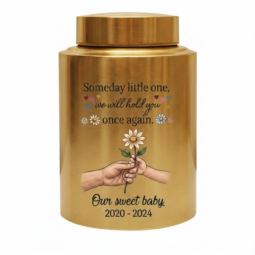 Personalized Baby Loss Sunflower Heart Stainless Steel Urn For Infant Child Bereavement Sympathy Gift Loss Of Little One Small Large Sizes Memorial Keepsake Urn, Memorial Gift, In Loving Memory - Image 9