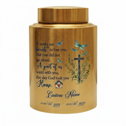 Personalized Dragonfly Stainless Steel Cremation Urn for Loss of Loved One Mother Father, Bereavement Ash Holder Small and Large Sizes, Memorial Keepsake Urn, Memorial Gift, In Loving Memory - Image 9
