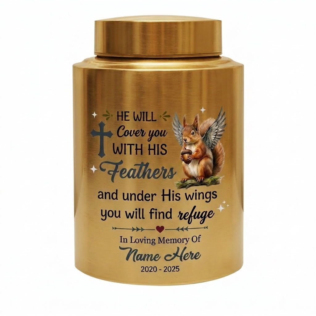 Personalized Squirrel Bible Verse Urn for Human Ashes, Christian Cross UV Printed Cremation Receptacle for Adult or Pet Loss, Large Options, Memorial Keepsake Urn, Memorial Gift, In Loving Memory - Image 9