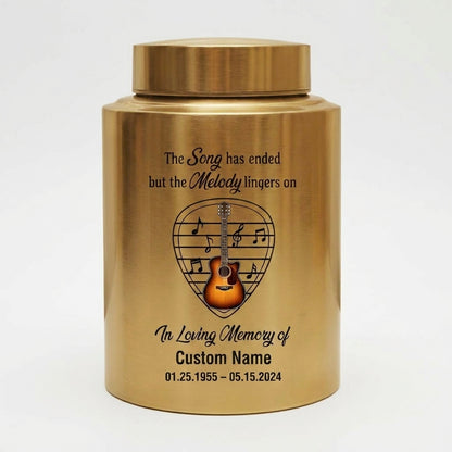 Personalized Adult Musician Theme UV Printed Metal Cremation Urn for Ashes, Music Lover Bereavement Ash Holder for Loss of Family Member, Memorial Keepsake Urn, Memorial Gift, In Loving Memory - Image 9