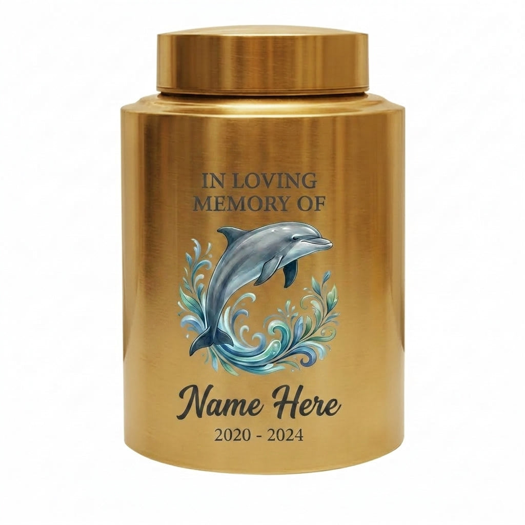 Personalized Dolphin Cremation Urn for Human Ashes Stainless Steel Ocean Lover Tribute Small Large Custom Funeral Keepsake for Mom Dad Adult Memorial Keepsake Urn, Memorial Gift, In Loving Memory - Image 9
