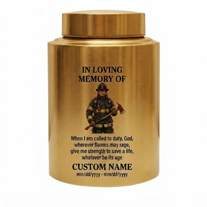Personalized Firefighter Fireman Silhouette Stainless Steel Cremation Urn First Responder Tribute Adult Male Female Ashes Holder Silver Memorial Keepsake Urn, Memorial Gift, In Loving Memory - Image 9