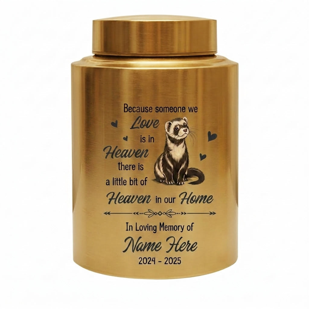 Personalized Ferret Heaven in Our Home Pet Urn Stainless Steel Animal Ashes Loss of Pet Sympathy Bereavement Present Two Sizes Silver Black Memorial Keepsake Urn, Memorial Gift, In Loving Memory - Image 9