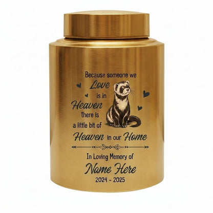 Personalized Ferret Heaven in Our Home Pet Urn Stainless Steel Animal Ashes Loss of Pet Sympathy Bereavement Present Two Sizes Silver Black Memorial Keepsake Urn, Memorial Gift, In Loving Memory - Image 9