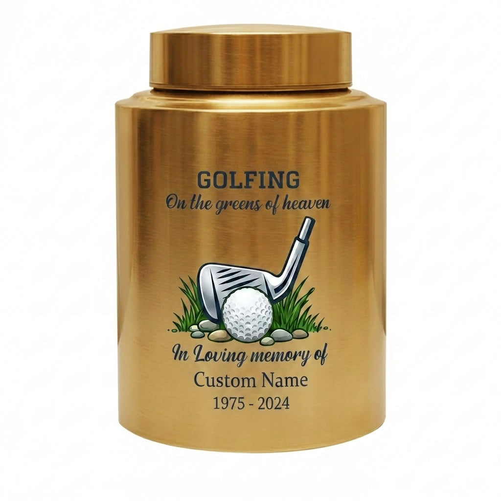 Personalized Golf Players Stainless Steel Cremation Urns For Human Ashes Adult Male Female On The Greens Of Heaven Funeral Small Large Memorial Keepsake Urn, Memorial Gift, In Loving Memory - Image 9