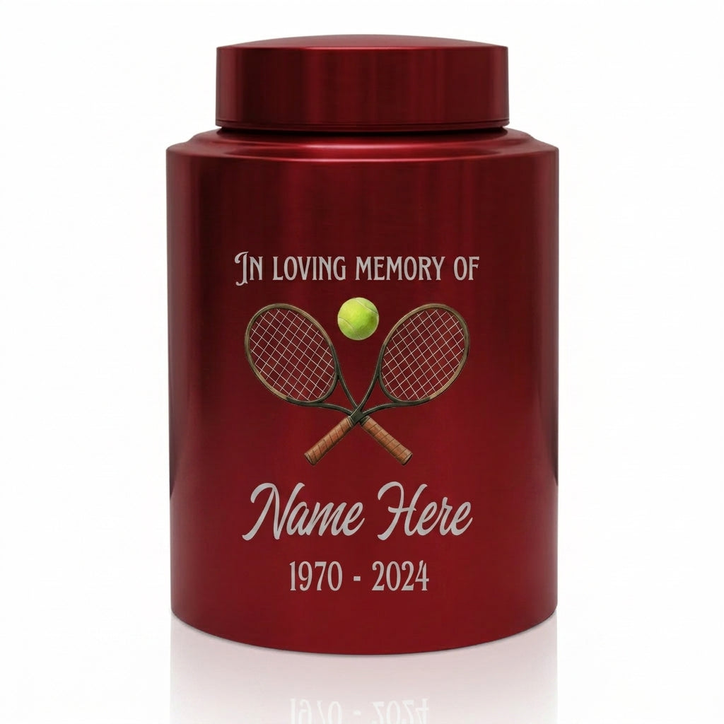Personalized Tennis Stainless Steel Large Cremation Urn for Human Ashes Sports Fan Athlete Loss Remembrance Custom Name and Dates, Memorial Keepsake Urn, Memorial Gift, In Loving Memory - Image 10