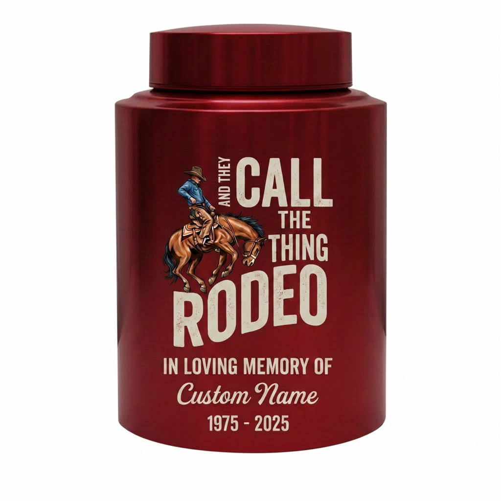 Personalized Western Cowboy Rodeo Bucking Bronco Stainless Steel Urn for Adult Human Ashes Father Husband Funeral Tribute Large Small Memorial Keepsake Urn, Memorial Gift, In Loving Memory - Image 10