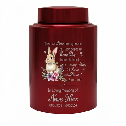 Personalized Angel Wings Rabbit Baby Loss Infant Stainless Steel UV Printed Those We Love Don't Go Away Quote Boy Girl Grief Support 2 Sizes Memorial Keepsake Urn, Memorial Gift, In Loving Memory - Image 10