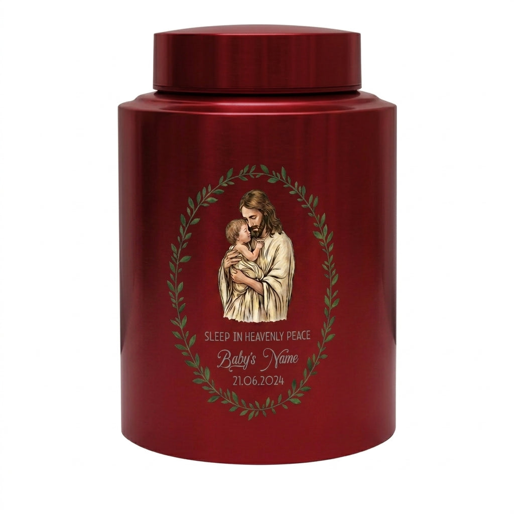 Personalized Jesus Cradling Angel Baby Stainless Steel Cremation Urn for Human Ashes, Sleep In Heavenly Peace Child Loss Grief Support Decor, Memorial Keepsake Urn, Memorial Gift, In Loving Memory - Image 10