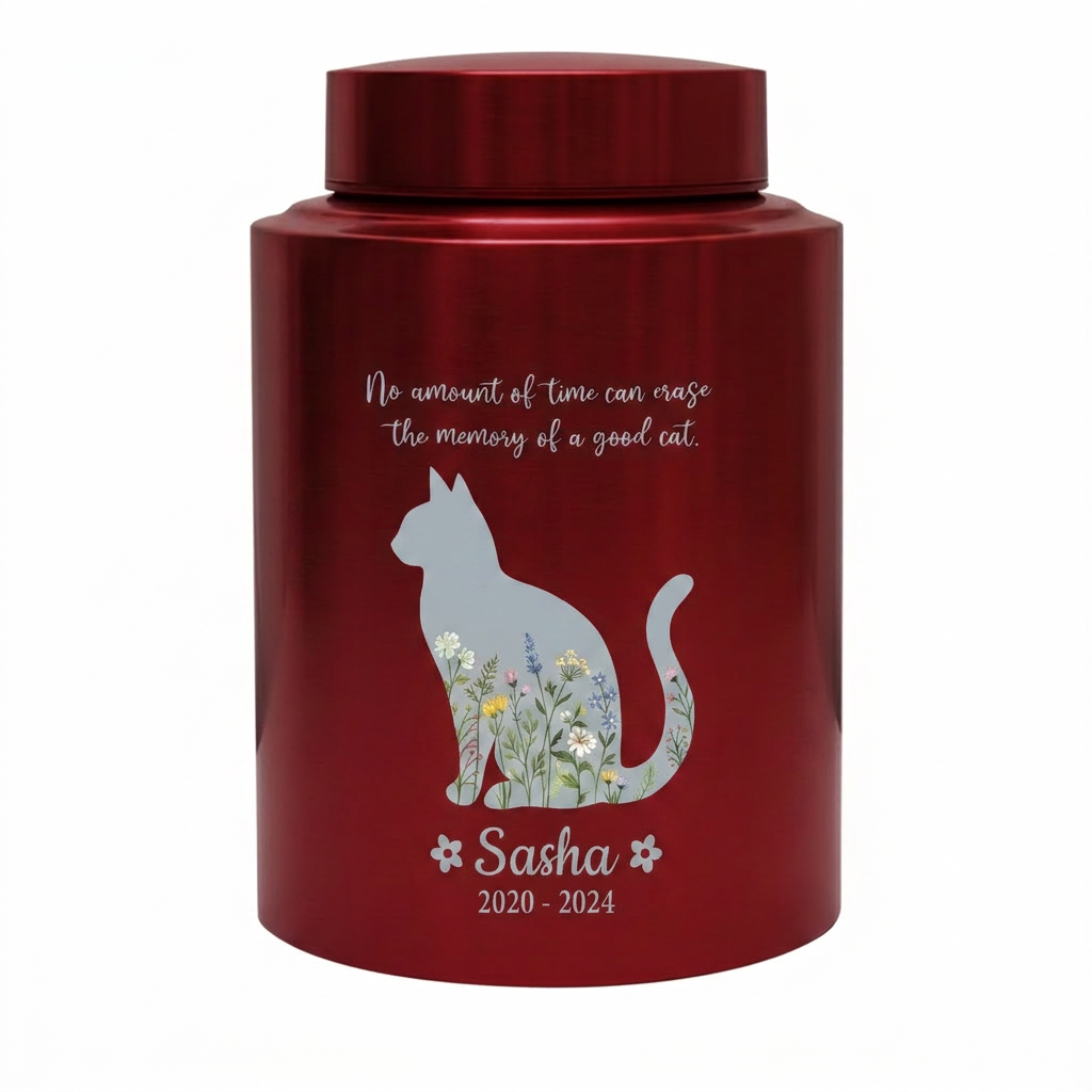 Personalized Cat Pet Memorial Stainless Steel Urns for Ashes Feline Loss of Pet Sympathy Bereavement Large Capacity UV Printed Memorial Keepsake Urn, Memorial Gift, In Loving Memory - Image 10