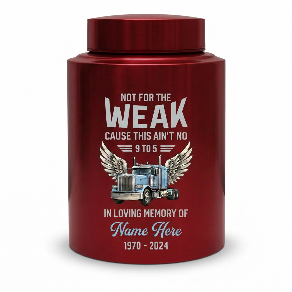 Personalized Semi Truck Angel Wings UV Printed Stainless Steel Cremation Urn for Adult Male Dad Trucker Funeral Tribute Large Size Memorial Keepsake Urn, Memorial Gift, In Loving Memory - Image 10