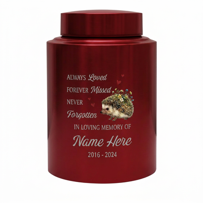 Personalized Hedgehog Floral Silhouette Stainless Steel Pet Urns for Ashes, Dog Cat Loss Sympathy Remembrance Gifts for Animal Lovers, Memorial Keepsake Urn, Memorial Gift, In Loving Memory - Image 10