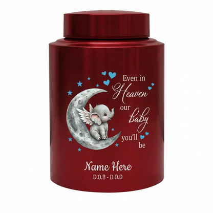 Personalized Baby Loss Infant Bereavement Stainless Steel Urn, Even In Heaven Our Baby You'll Be Quote, 4 Colors Silver Black Gold Red, Memorial Keepsake Urn, Memorial Gift, In Loving Memory - Image 10
