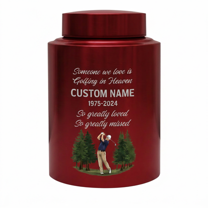 Personalized Golf Player Silhouette Stainless Steel Cremation Urn for Loved One Adult Male Female, Golfer Tribute Ashes Container UV Printed, Memorial Keepsake Urn, Memorial Gift, In Loving Memory - Image 10