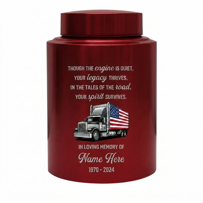 Personalized Semi Truck Angel Wings UV Printed Stainless Steel Urn for Human Ashes Truck Driver Dad Grandpa Adult Male Large Capacity Memorial Keepsake Urn, Memorial Gift, In Loving Memory - Image 10